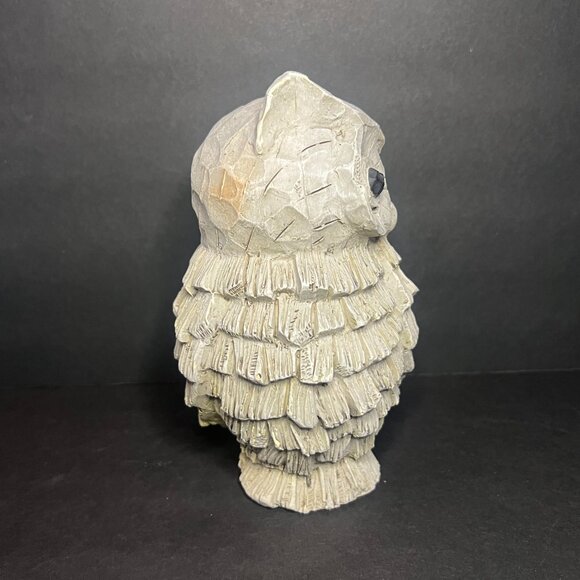 Decorative Grey Resin Rustic Textured Screech Owl Sculpture Statue Figure 6.25" - Picture 4 of 7